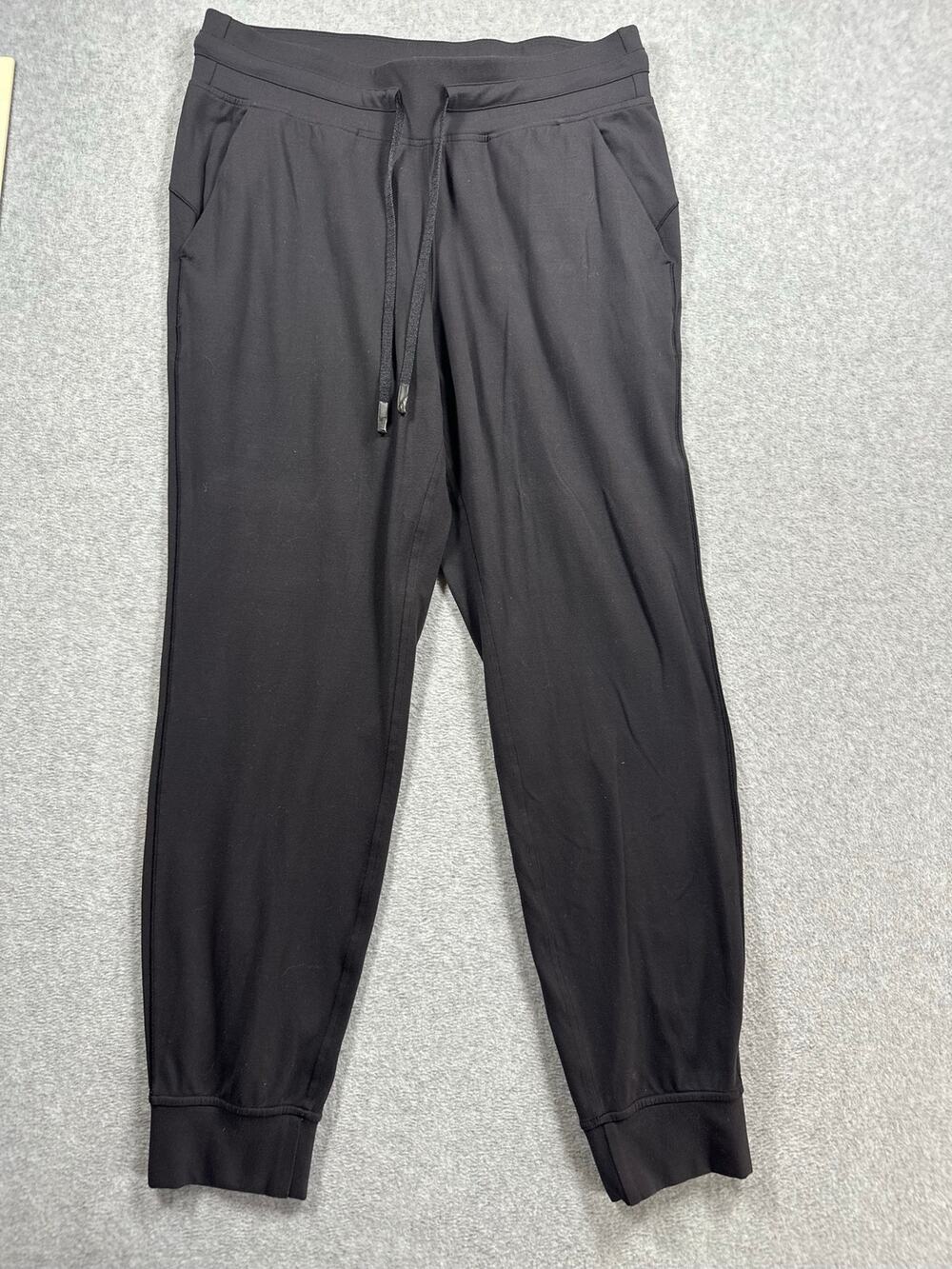 Lululemon High-Rise Tapered Jogger Women's Est. 8 Black Drawstring Ankle Cuff